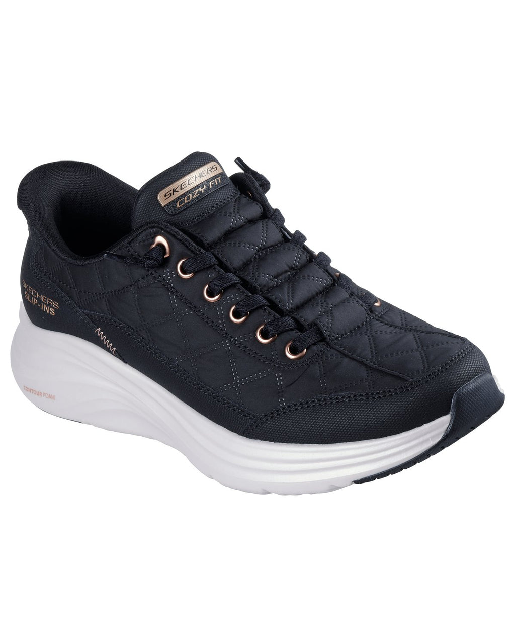 Sneakers Skechers Slip-ins Contour Foam Cozy Fit Golden Hour donna Nero