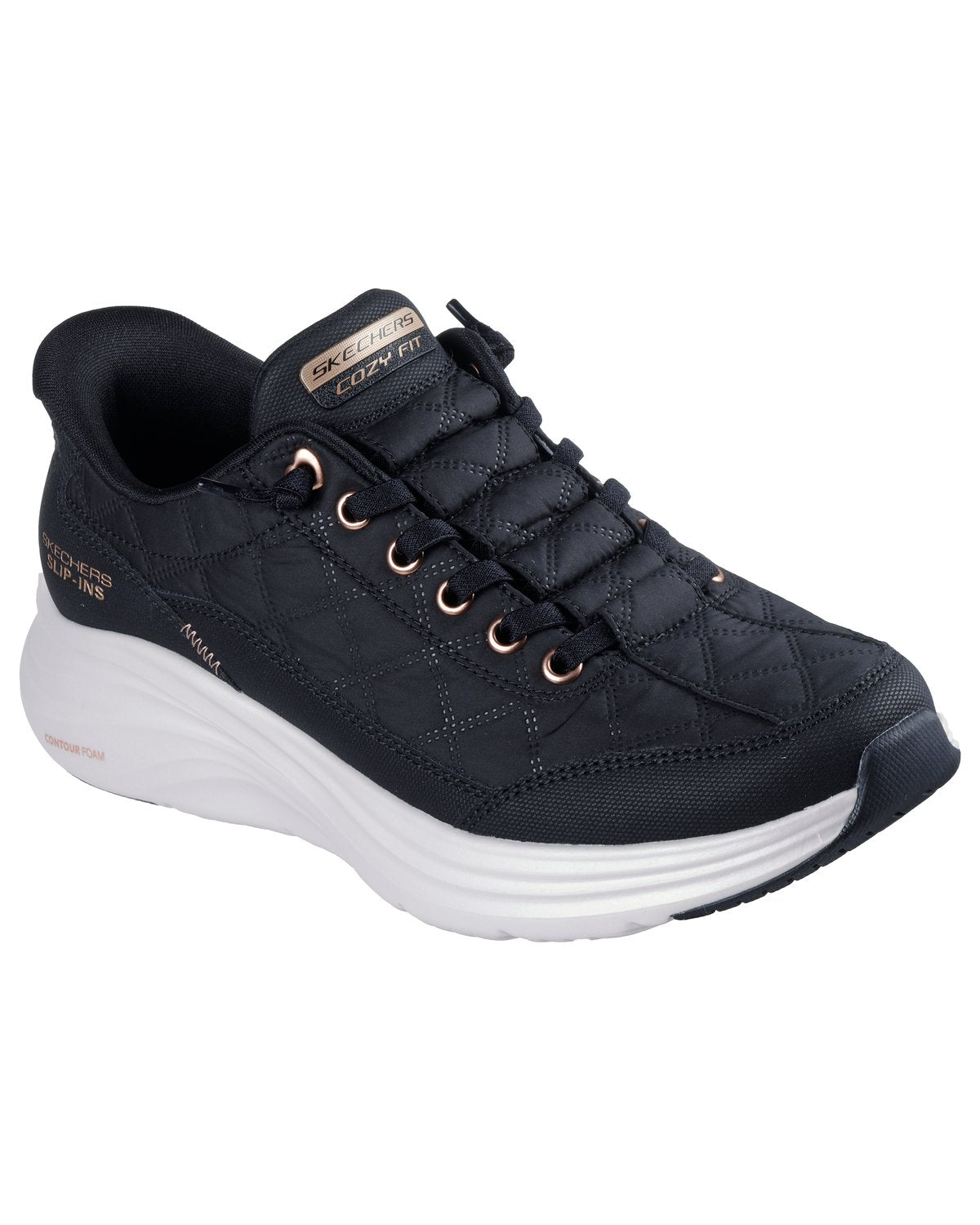 Sneakers Skechers Slip-ins Contour Foam Cozy Fit Golden Hour donna Nero