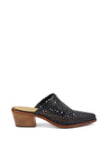 Mule Frau in pelle intrecciata con tacco Donna