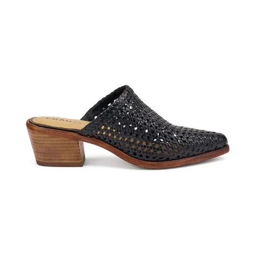 Mule Frau in pelle intrecciata con tacco Donna | Lippolis Scarpe