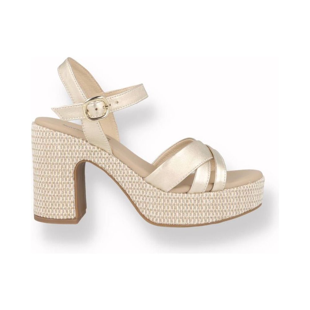 Sandalo con Zeppa Nero Giardini da Donna Oro | Lippolis Scarpe