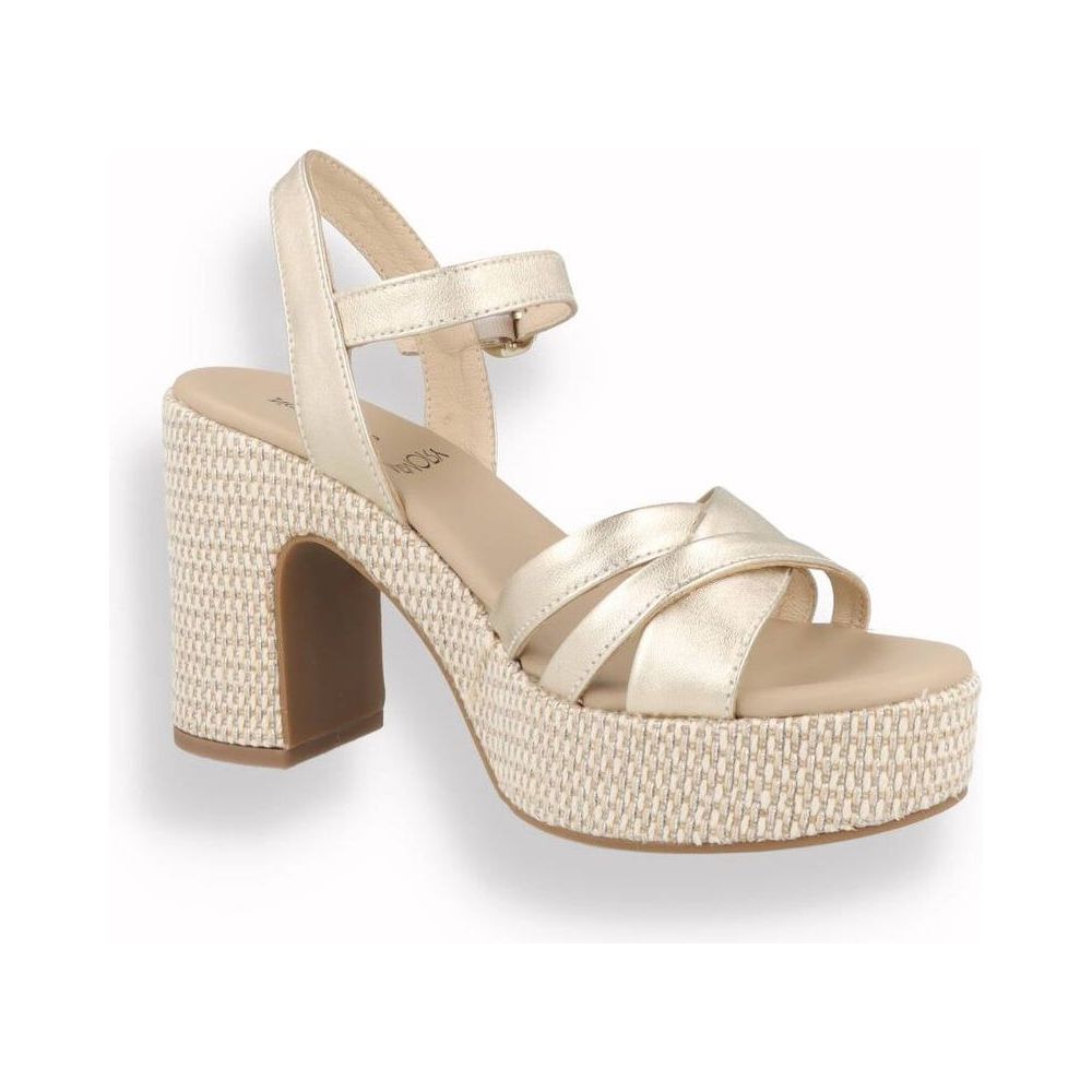 Sandalo con Zeppa Nero Giardini da Donna Oro | Lippolis Scarpe