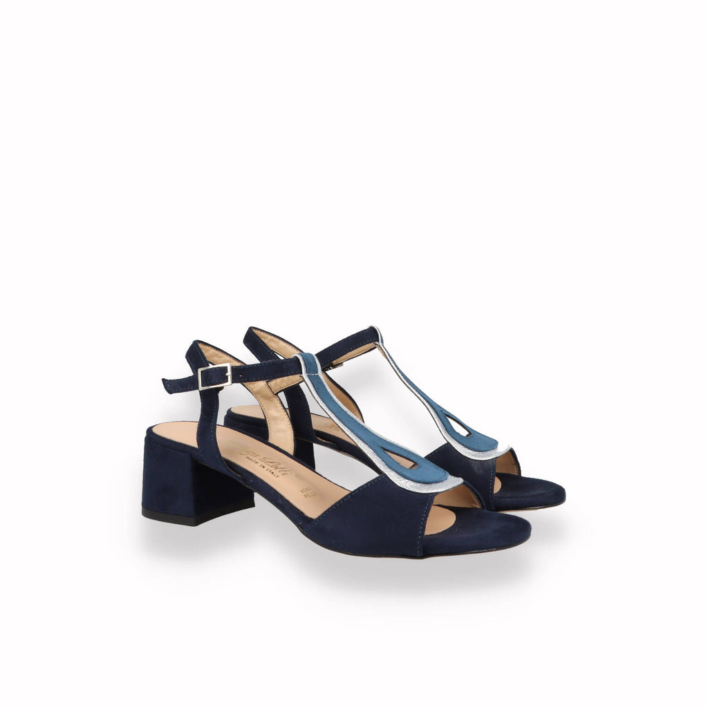 Sandali Bottega Lotti Donna Cuoio, Bianco , Blu