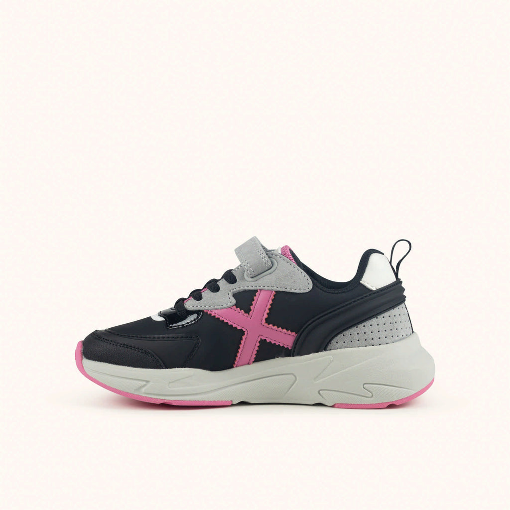 Sneakers Munich Mini Track Bambino nero/rosa