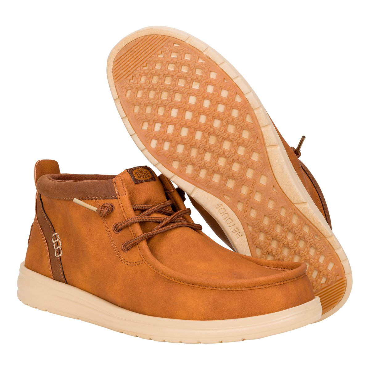 Polacchini Hey Dude Wally Mid Gripr Classic uomo Cuoio