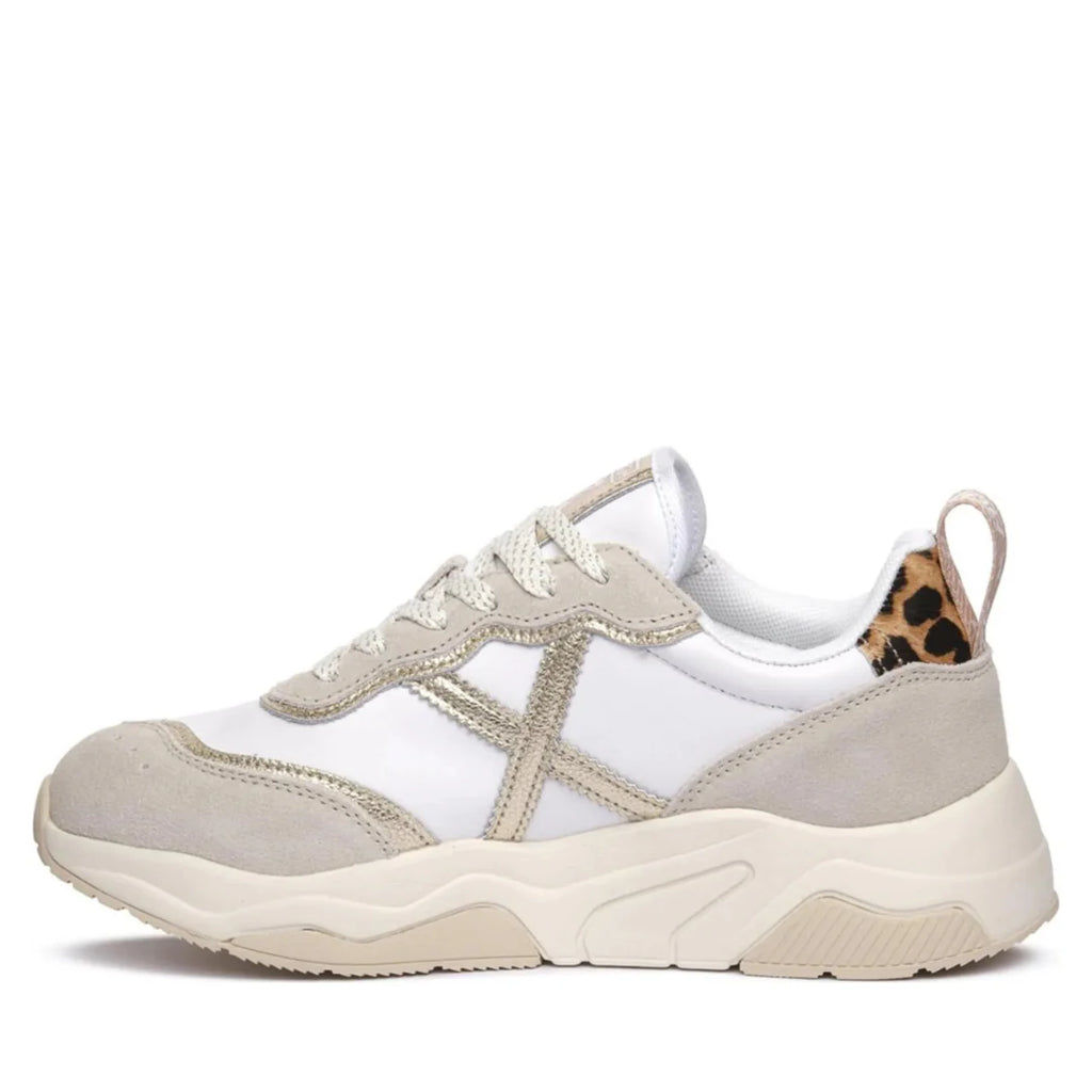 Scarpe Sneakers Munich Donna Bianco/Oro