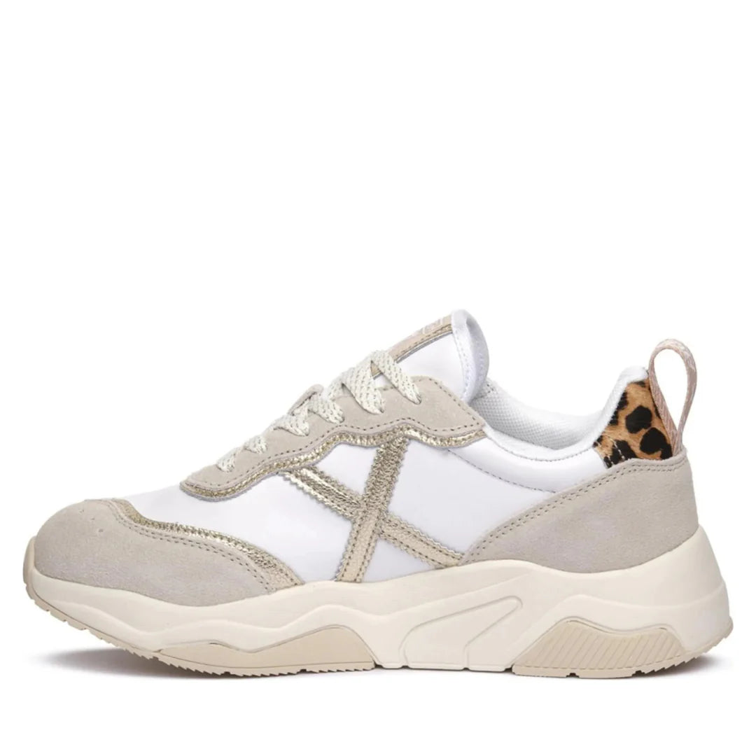Scarpe Sneakers Munich Donna Bianco/Oro