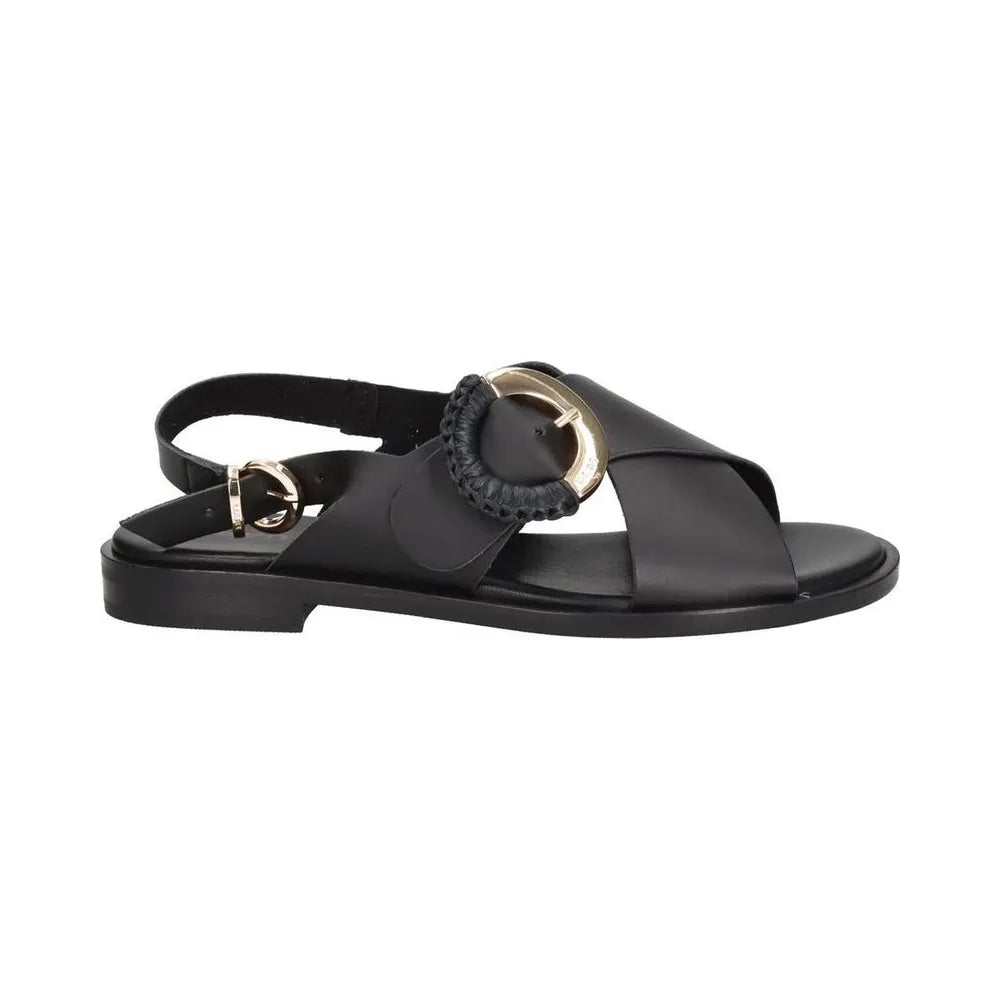 Sandalo Frau in pelle basso e intrecciato Donna | Lippolis Scarpe