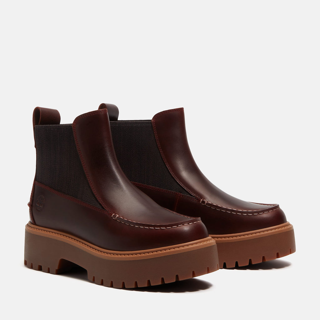 Stivaletti Beatles Timberland Stone Street Platform Chelsea donna Bordeaux