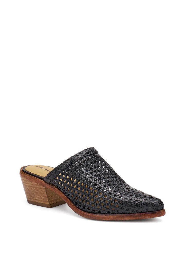 Mule Frau in pelle intrecciata con tacco Donna