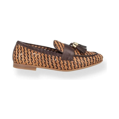 Mocassino in pelle intrecciata con nappine Donna | Lippolis Scarpe