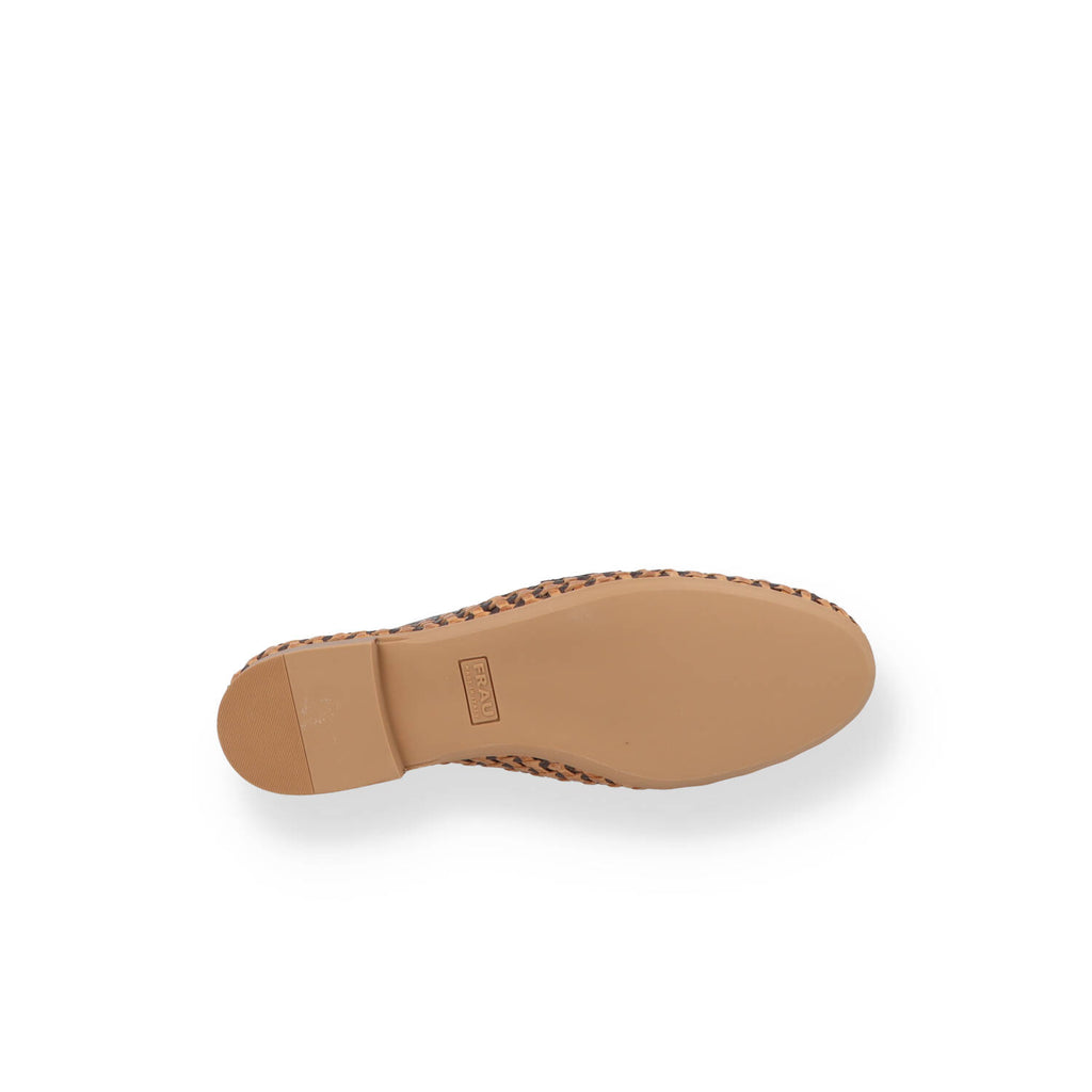 Mocassino in pelle intrecciata con nappine Donna