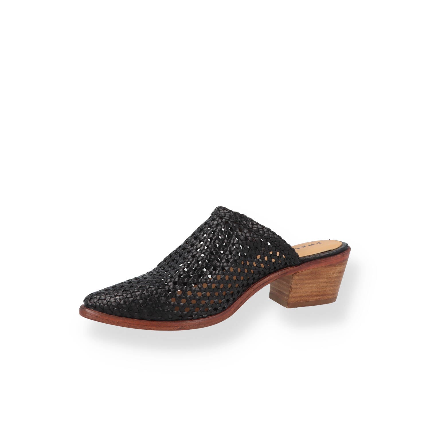 Mule Frau in pelle intrecciata con tacco Donna