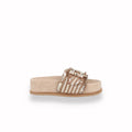 Ciabatta con zeppa Keys Donna Beige e Cuoio