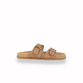 Ciabatta Keys Donna con micro-borchie Beige e Verde