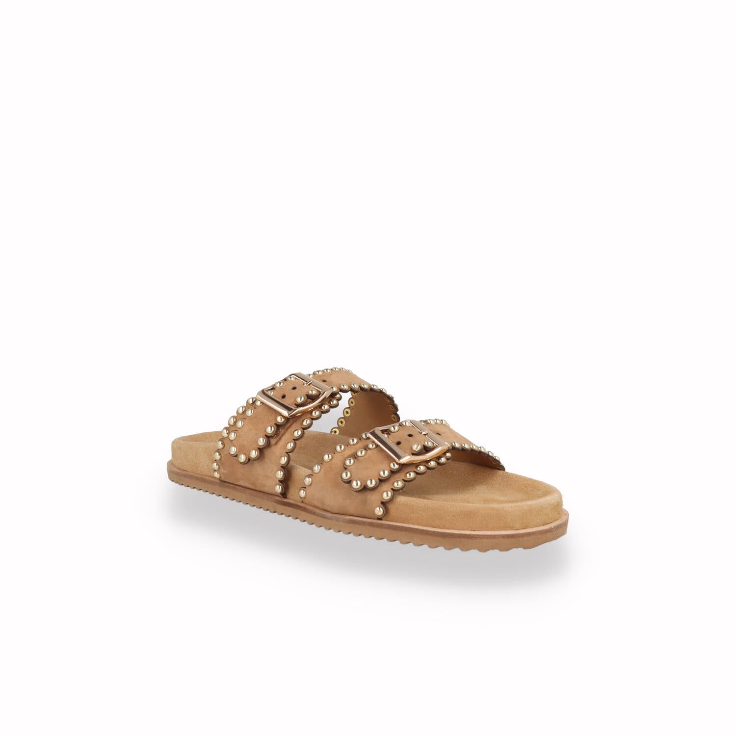 Ciabatta Keys Donna con micro-borchie Beige e Verde