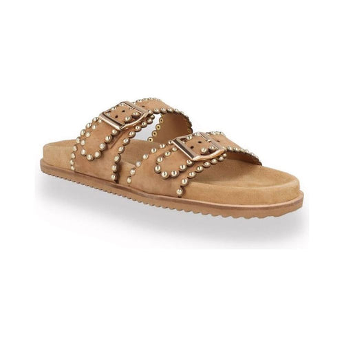 Ciabatta Keys Donna con micro-borchie Beige e Verde | Lippolis Scarpe