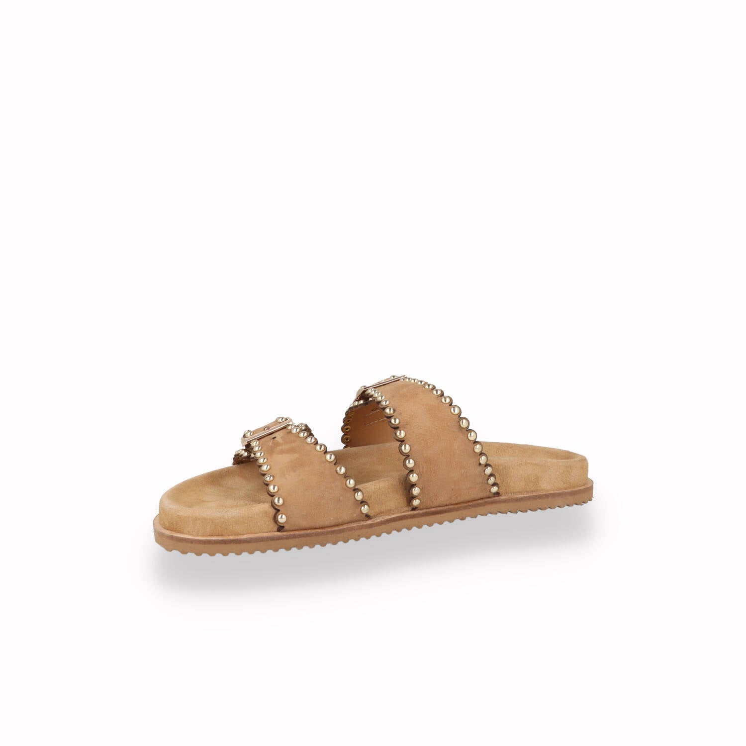 Ciabatta Keys Donna con micro-borchie Beige e Verde