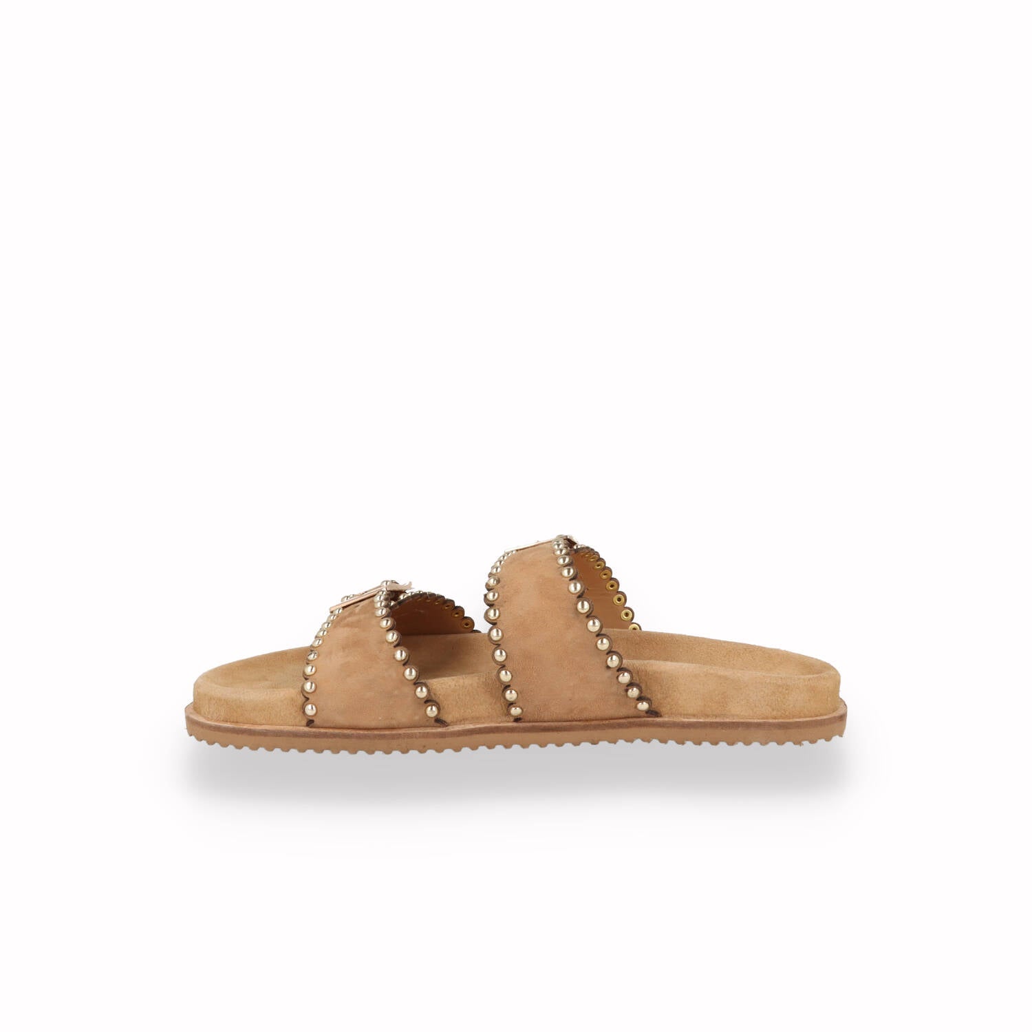Ciabatta Keys Donna con micro-borchie Beige e Verde