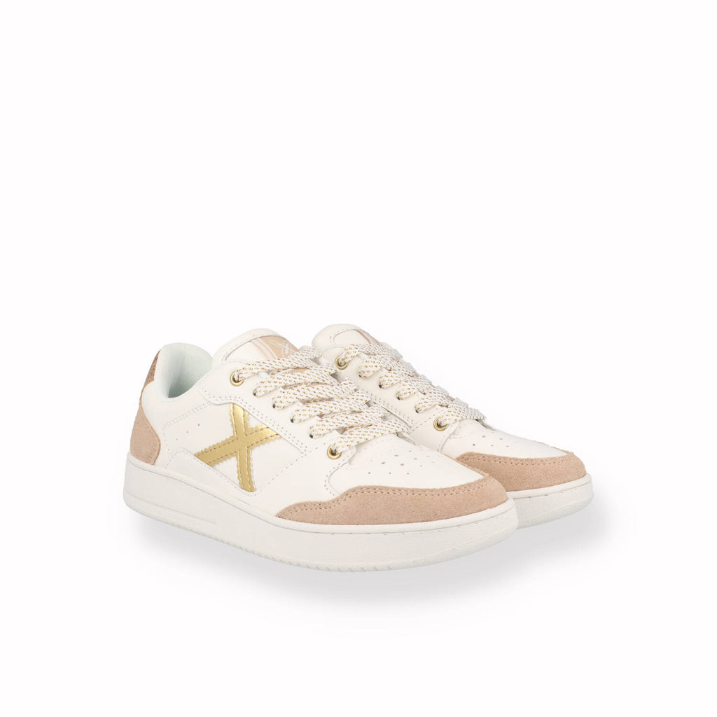 Scarpe Sneakers Munich Donna Bianco/Oro