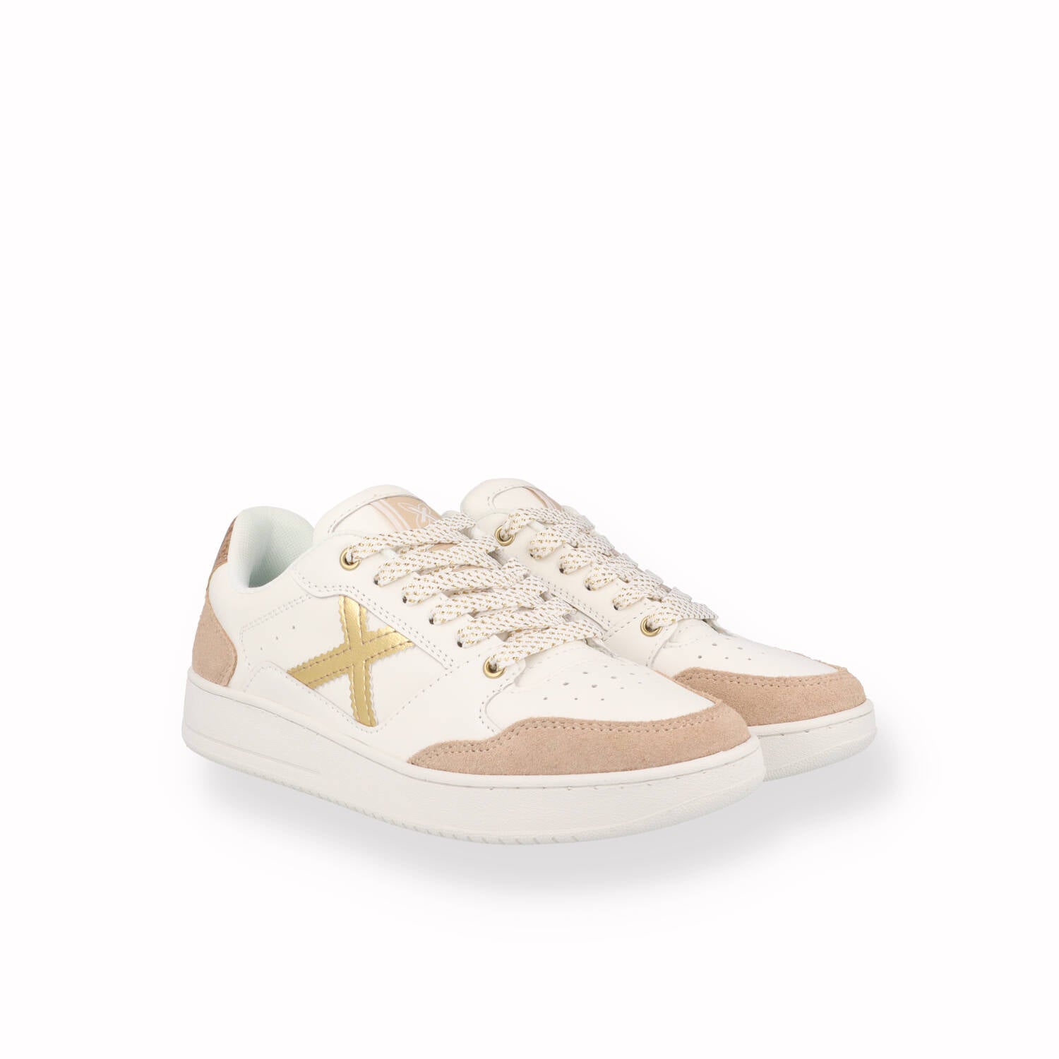 Scarpe Sneakers Munich Donna Bianco/Oro