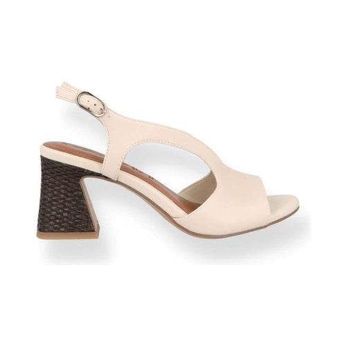 Sandali Tamaris Donna in Pelle con tacco Nero e Panna | Lippolis Scarpe