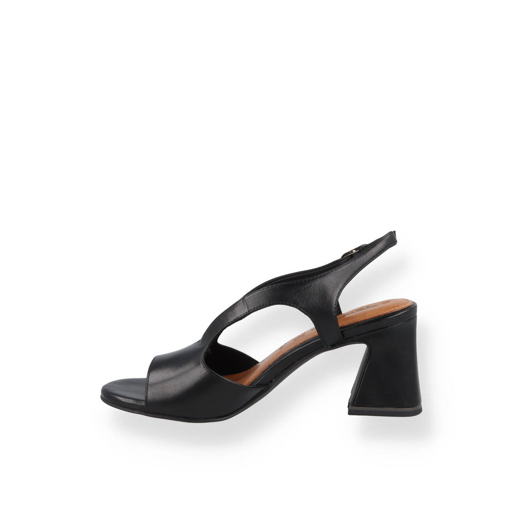 Sandali Tamaris Donna in Pelle con tacco Nero e Panna