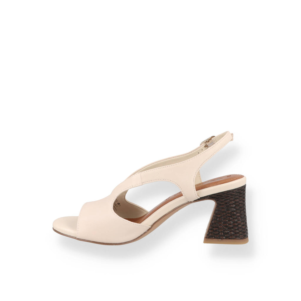 Sandali Tamaris Donna in Pelle con tacco Nero e Panna