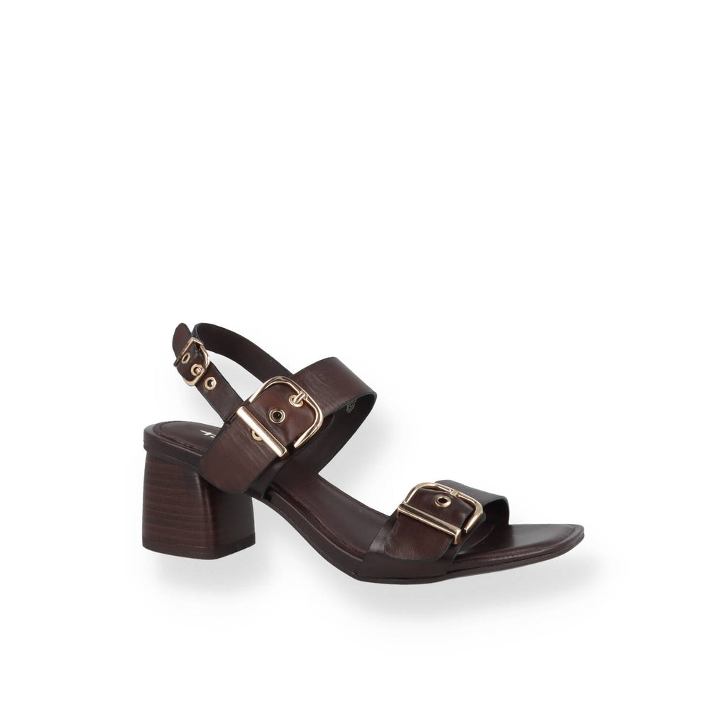 Sandalo Tamaris Pelle Cioccolato Due Fibbie Donna