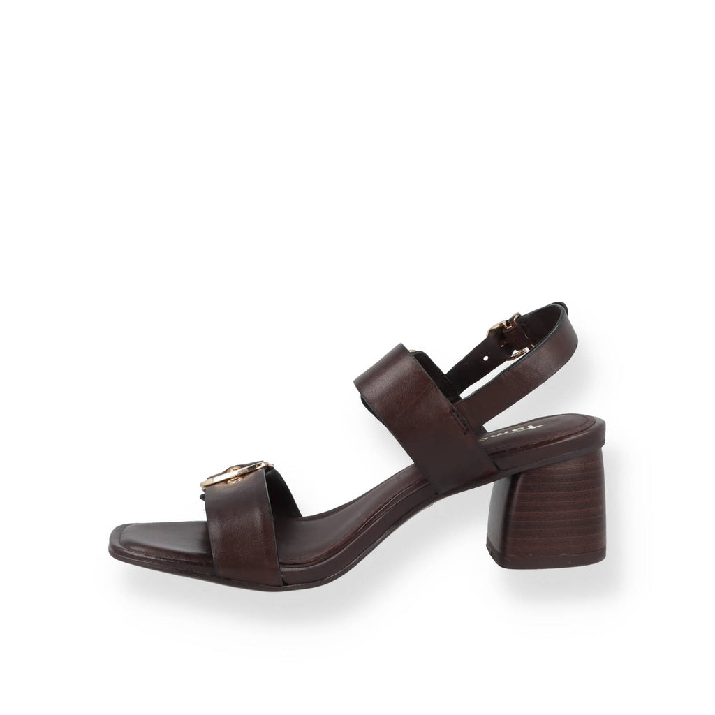 Sandalo Tamaris Pelle Cioccolato Due Fibbie Donna