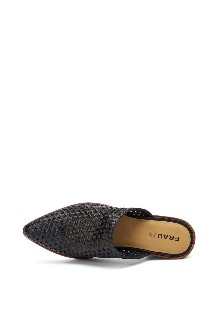 Mule Frau in pelle intrecciata con tacco Donna